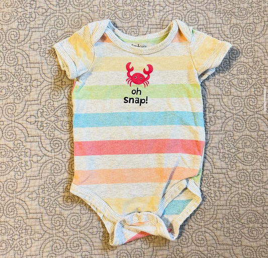 Indigo | 'oh snap' onesie | 6m