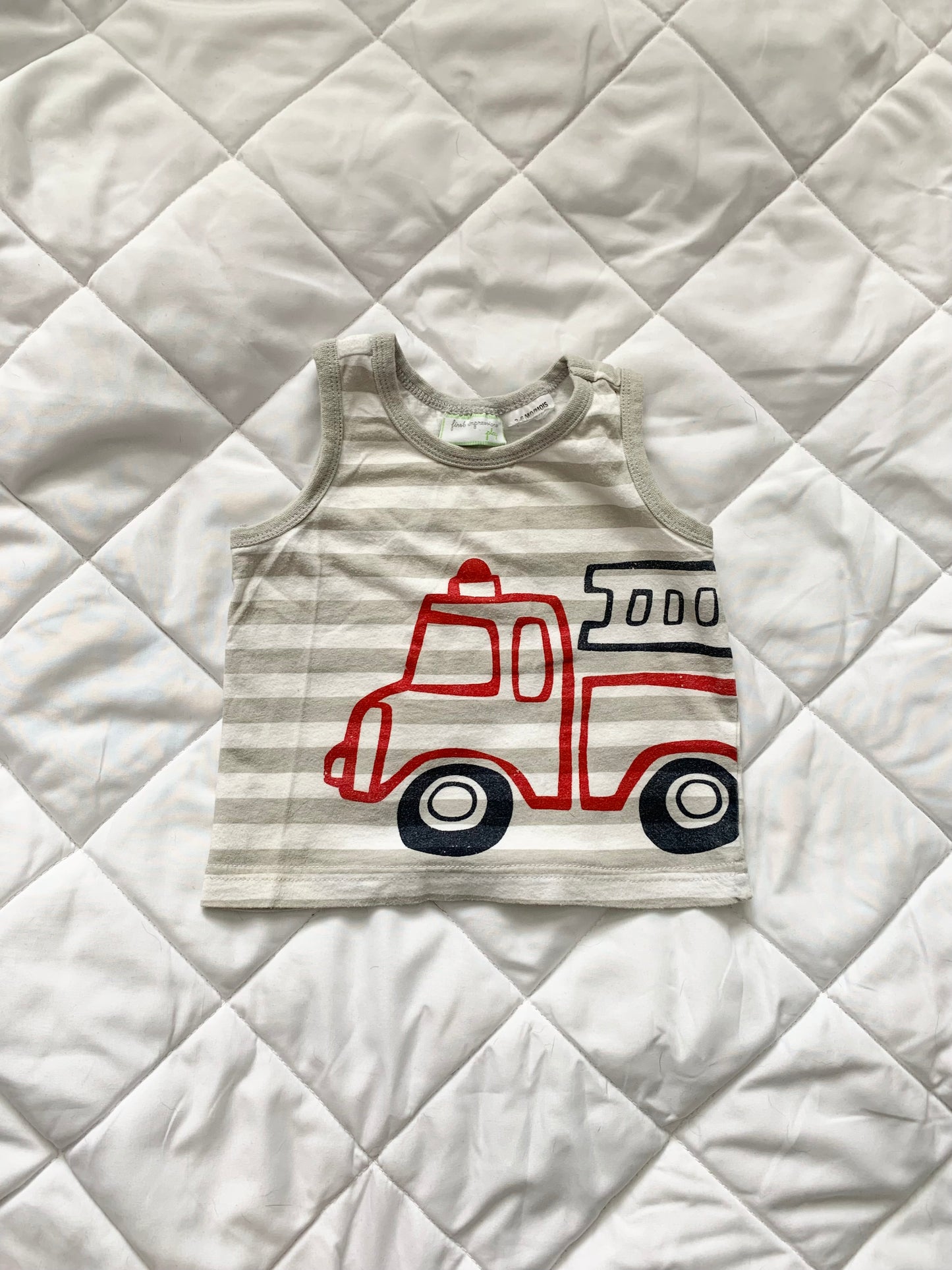 First impressions | Firetruck Muscle Shirt | 6m