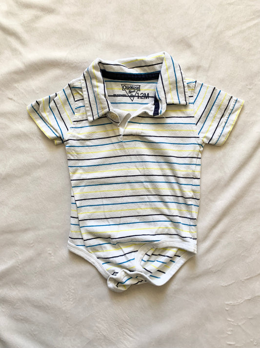 Oshkosh | Striped polo onesie | 12m