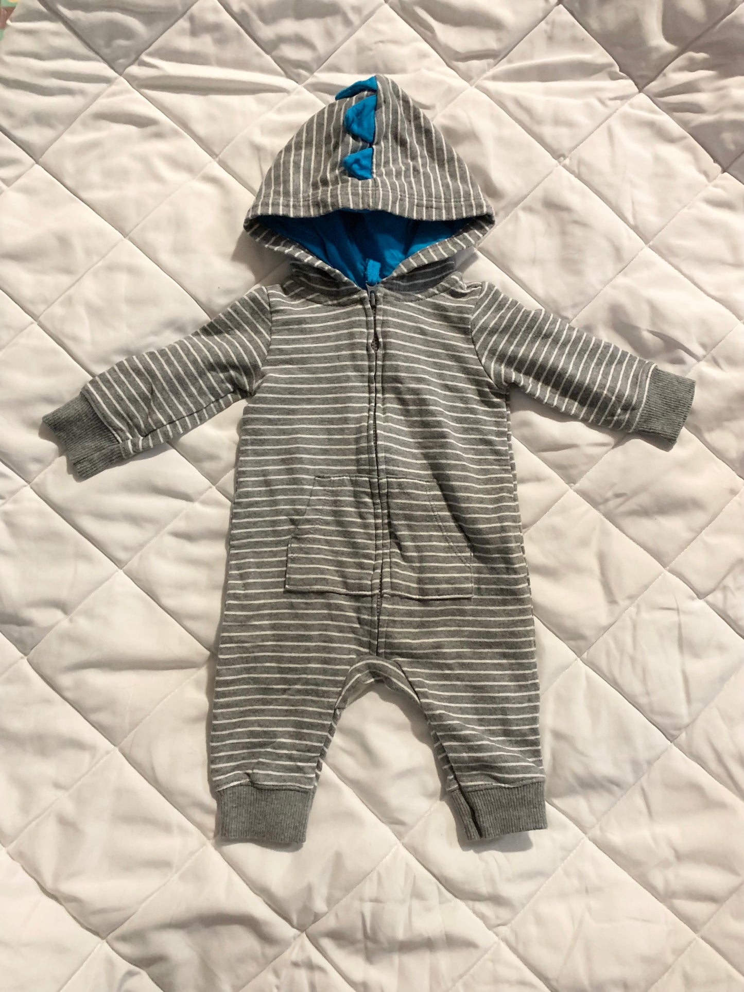 Carters | Grey Striped zip jumper | 3m