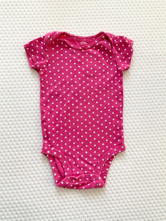 Carters | Hot pink polka dot onesie | 9m