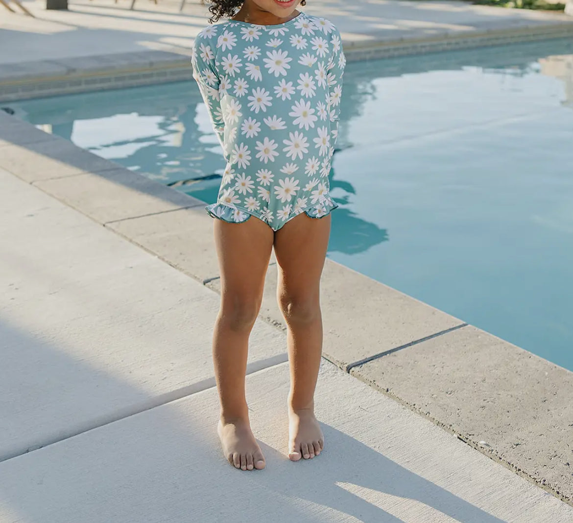 Current Tyed | ruffle rashguard suit