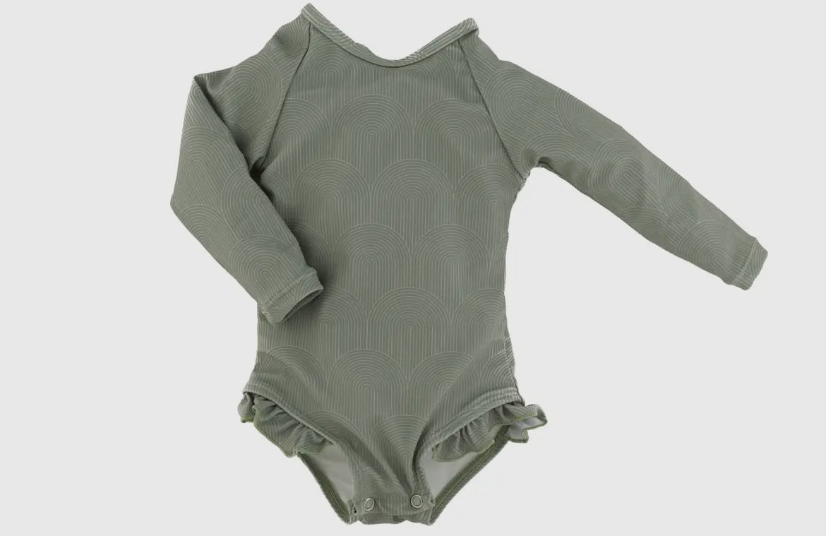 Current Tyed | ruffle rashguard suit