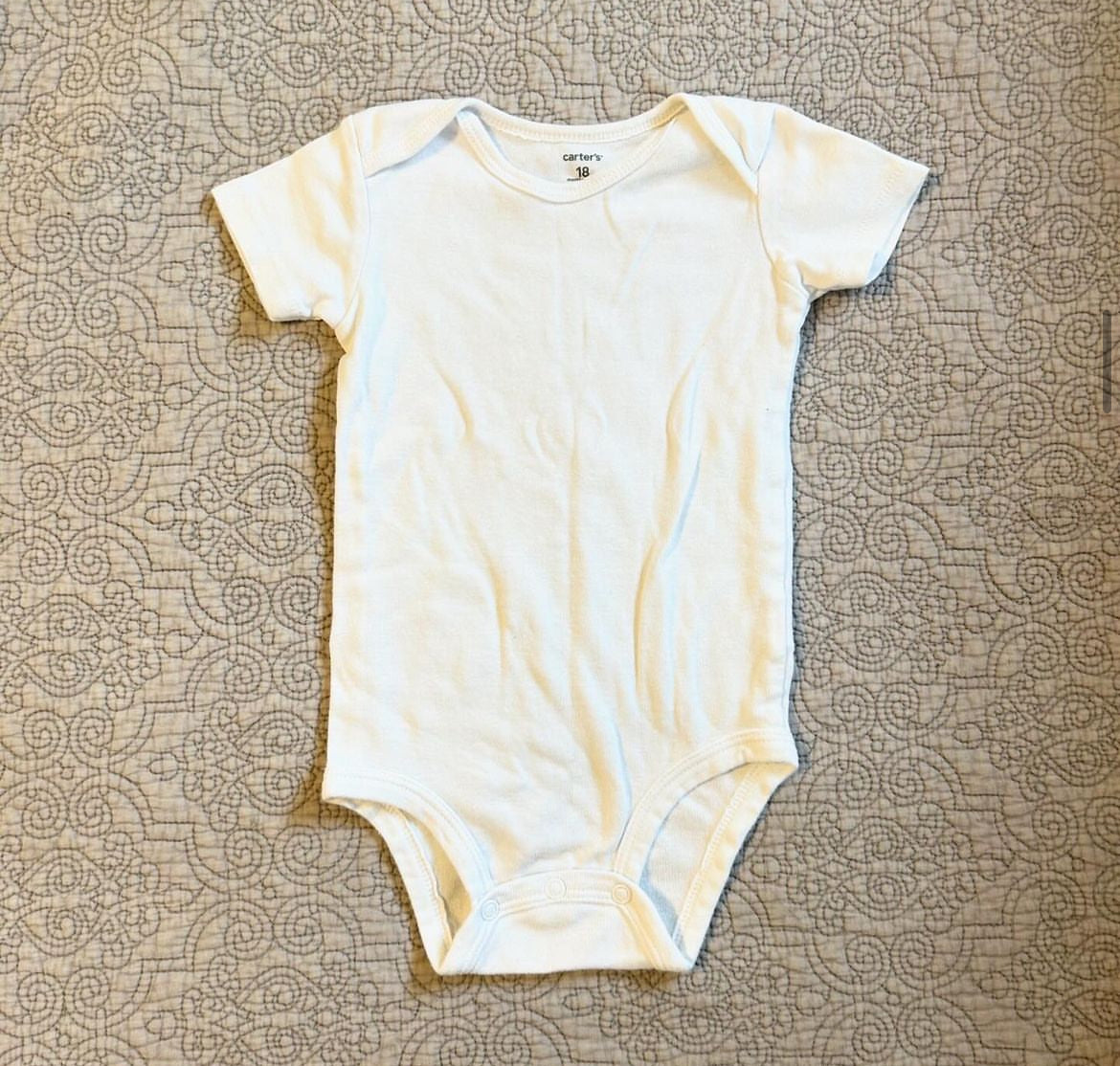 Carters | plain white onesie | 18m